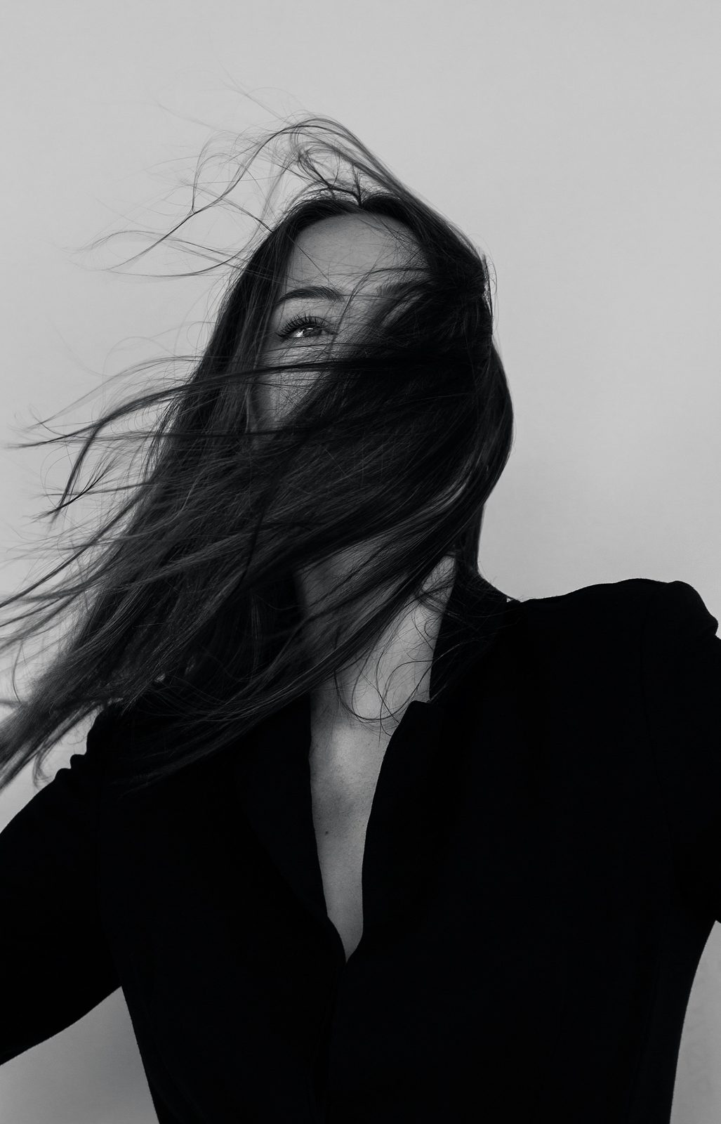 Fashion editorial portrait in motion